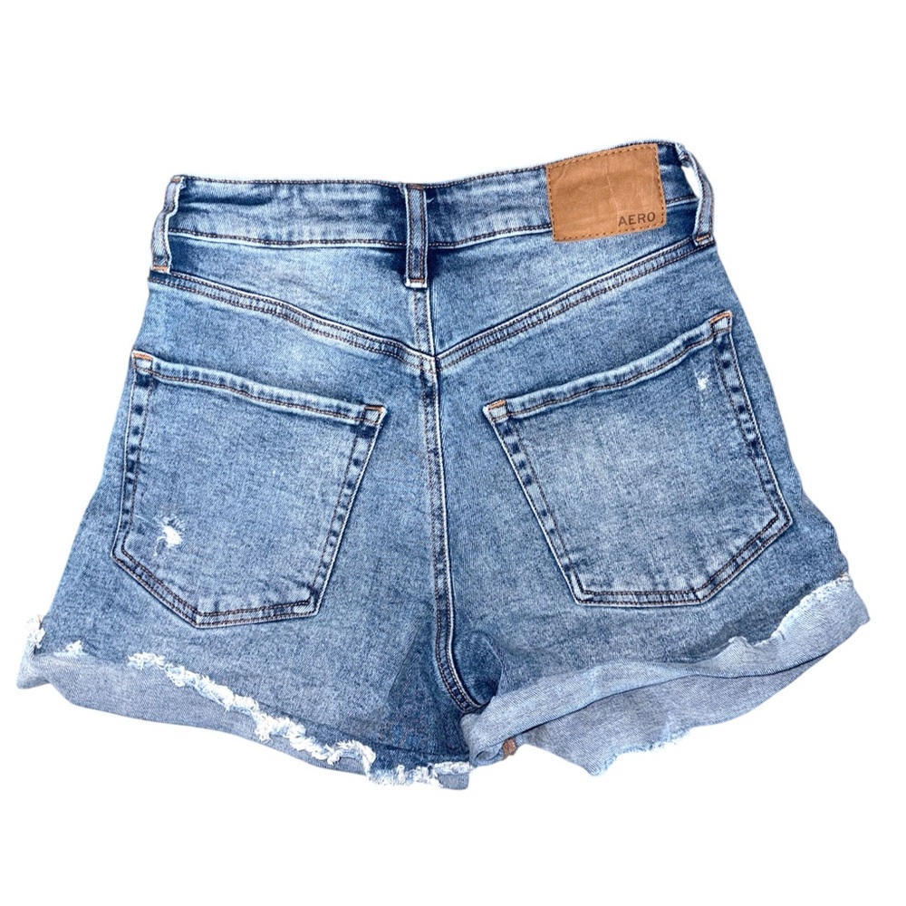 Aeropostale Curvy Mom High-Rise Distressed‎ Denim Shorts  Women’s Size 0 - Picture 7 of 7